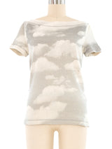 Moschino Cloud Printed Short Sleeve Sweater Top arcadeshops.com