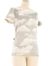 Moschino Cloud Printed Short Sleeve Sweater Top arcadeshops.com