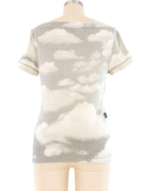 Moschino Cloud Printed Short Sleeve Sweater Top arcadeshops.com