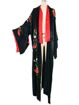 1930's Floral Embroidered Silk Robe Jacket arcadeshops.com