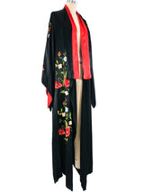 1930's Floral Embroidered Silk Robe Jacket arcadeshops.com