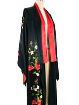 1930's Floral Embroidered Silk Robe Jacket arcadeshops.com