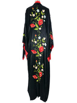 1930's Floral Embroidered Silk Robe Jacket arcadeshops.com