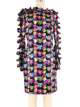 Louis Feraud Ruffled Floral Mini Dress Dress arcadeshops.com