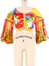 Versus by Gianni Versace Ruffle Sleeve Crop Top Top arcadeshops.com
