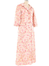 Metallic Floral Brocade Maxi Coat Outerwear arcadeshops.com