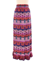 Givenchy Ruffle Trimmed Graphic Maxi Skirt Bottom arcadeshops.com