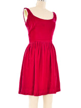 Stephen Sprouse Raspberry Velvet Tank Dress Dress arcadeshops.com