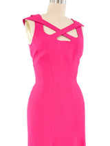 Thierry Mugler Strappy Fuchsia Tank Dress Dress arcadeshops.com