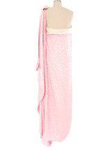Jacqueline de Ribes Pink Leopard Jacquard Silk Gown Dress arcadeshops.com
