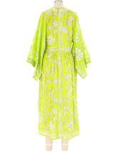 Emilio Pucci Palm Printed Chartreuse Caftan Dress arcadeshops.com