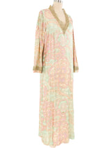 Metallic Pastel Brocade Caftan Dress arcadeshops.com