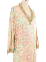 Metallic Pastel Brocade Caftan Dress arcadeshops.com