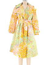 Dot Printed Silk Wrap Coat Outerwear arcadeshops.com