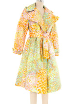 Dot Printed Silk Wrap Coat Outerwear arcadeshops.com