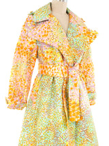 Dot Printed Silk Wrap Coat Outerwear arcadeshops.com