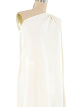 Halston IV Ivory One Shoulder Jersey Gown Dress arcadeshops.com