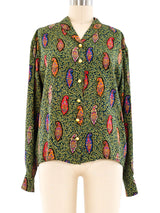 Emanuel Ungaro Paisley Silk Blouse Top arcadeshops.com
