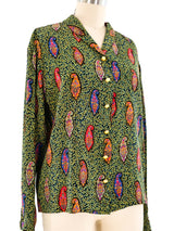 Emanuel Ungaro Paisley Silk Blouse Top arcadeshops.com