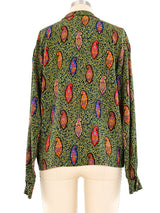 Emanuel Ungaro Paisley Silk Blouse Top arcadeshops.com