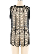 Beaded Accented Crochet Top Top arcadeshops.com