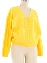 Courreges Yellow Knit Cardigan Top arcadeshops.com