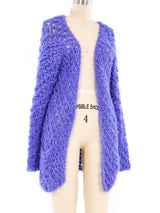 Nina Ricci Violet Shag Knit Cardigan Jacket arcadeshops.com