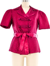 1940's Quilted Satin Bed Jacket Jacket arcadeshops.com
