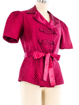 1940's Quilted Satin Bed Jacket Jacket arcadeshops.com