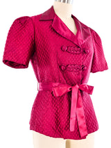 1940's Quilted Satin Bed Jacket Jacket arcadeshops.com
