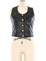 Quilted Leather Cropped Vest Top arcadeshops.com