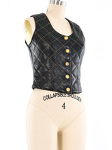 Quilted Leather Cropped Vest Top arcadeshops.com