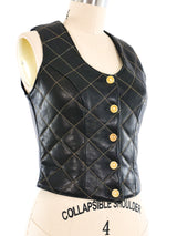 Quilted Leather Cropped Vest Top arcadeshops.com