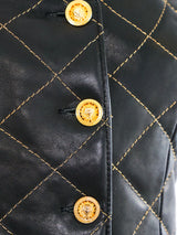 Quilted Leather Cropped Vest Top arcadeshops.com