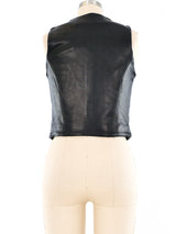 Quilted Leather Cropped Vest Top arcadeshops.com