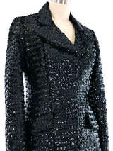 1970's Black Sequined Blazer Jacket arcadeshops.com