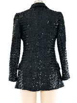 1970's Black Sequined Blazer Jacket arcadeshops.com