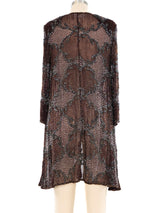 Beaded Organza Longline Jacket Jacket arcadeshops.com