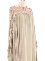 Floral Sequin Accented Metallic Caftan Dress arcadeshops.com