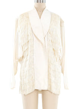 Fringed Trimmed Ivory Jacket Jacket arcadeshops.com