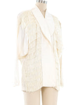 Fringed Trimmed Ivory Jacket Jacket arcadeshops.com