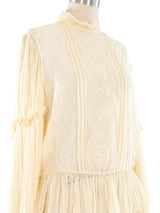 Oscar de la Renta Ruffled Lace Blouse Top arcadeshops.com