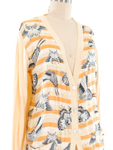 Salvatore Ferragamo Butterfly Printed Cardigan Top arcadeshops.com