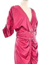 Studded Raspberry Leather Dress Dress arcadeshops.com