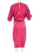 Studded Raspberry Leather Dress Dress arcadeshops.com