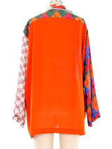 Todd Oldham Patchwork Silk Blouse Top arcadeshops.com