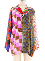 Todd Oldham Patchwork Silk Blouse Top arcadeshops.com