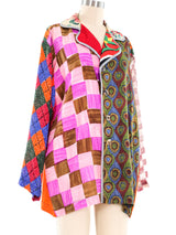Todd Oldham Patchwork Silk Blouse Top arcadeshops.com