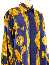 Hermes Les Parures Du Vent Silk Shirt Top arcadeshops.com