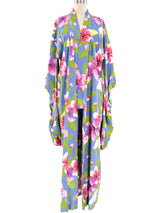 Floral Printed Maxi Kimono Jacket arcadeshops.com